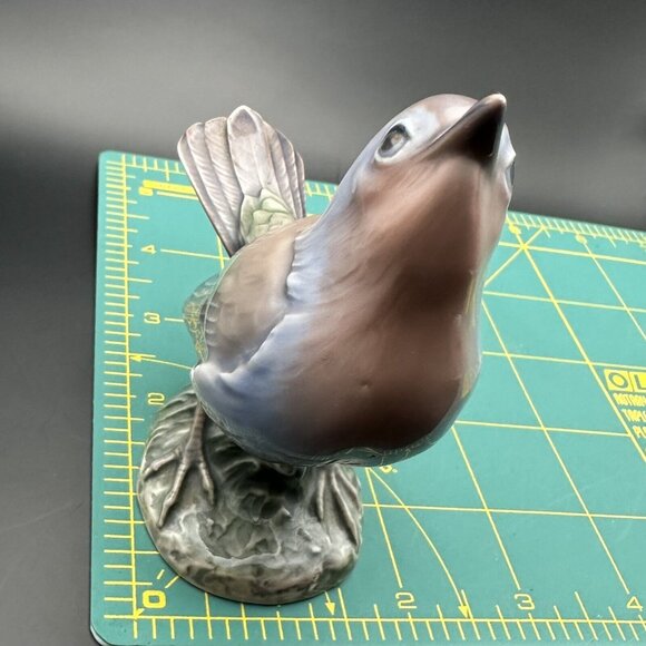 Robin Bird On Branch Dahl Jensen Copenhagen Porcelain Sculpture Figure NR. 1280 - Picture 14 of 16